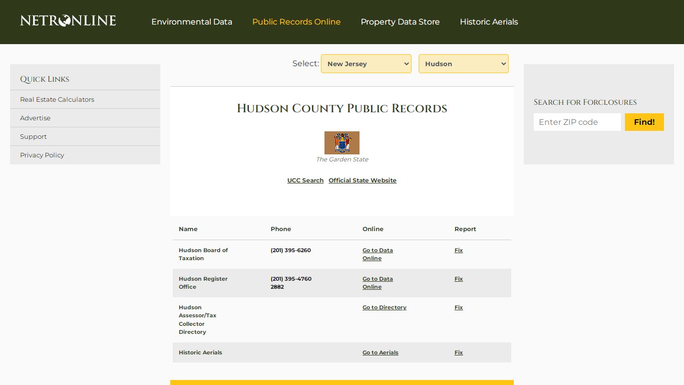 Hudson County Public Records - NETROnline.com
